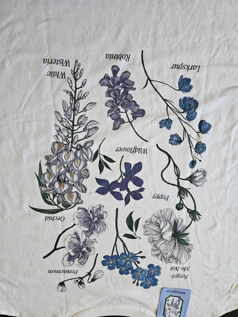 Bridgerton 'Let Love Bloom' White Graphic Tee - Picture 5 of 6